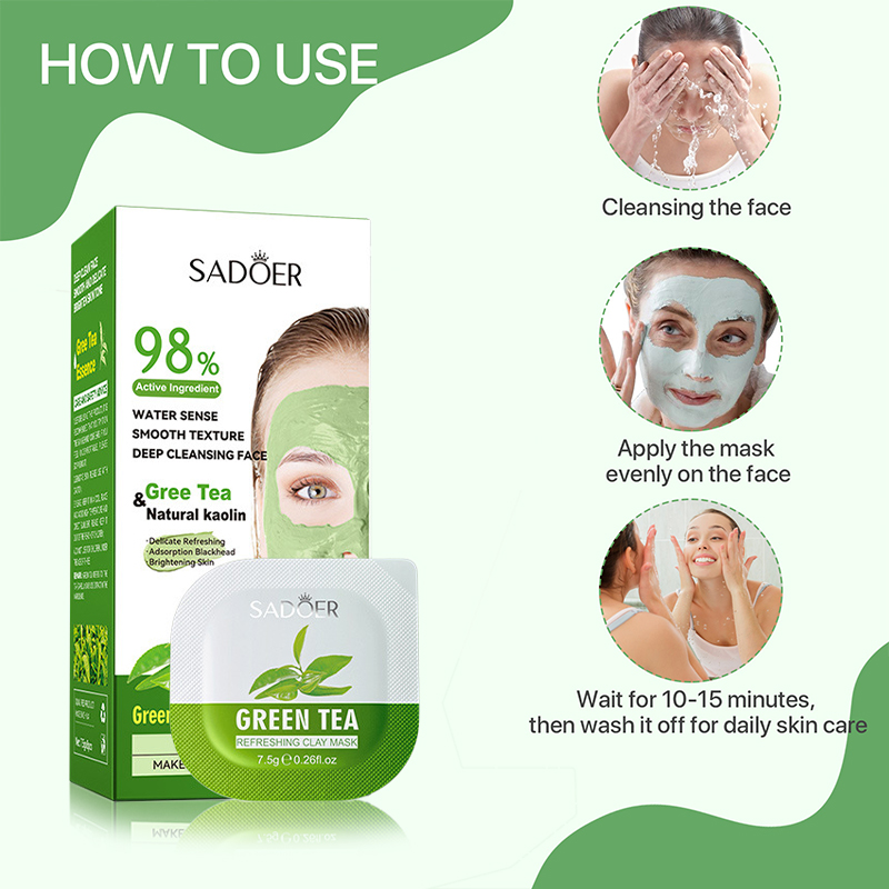 8pcs Green Tea Cleaning Mud Ma - огляд і ціна Mud Mask Kaolin