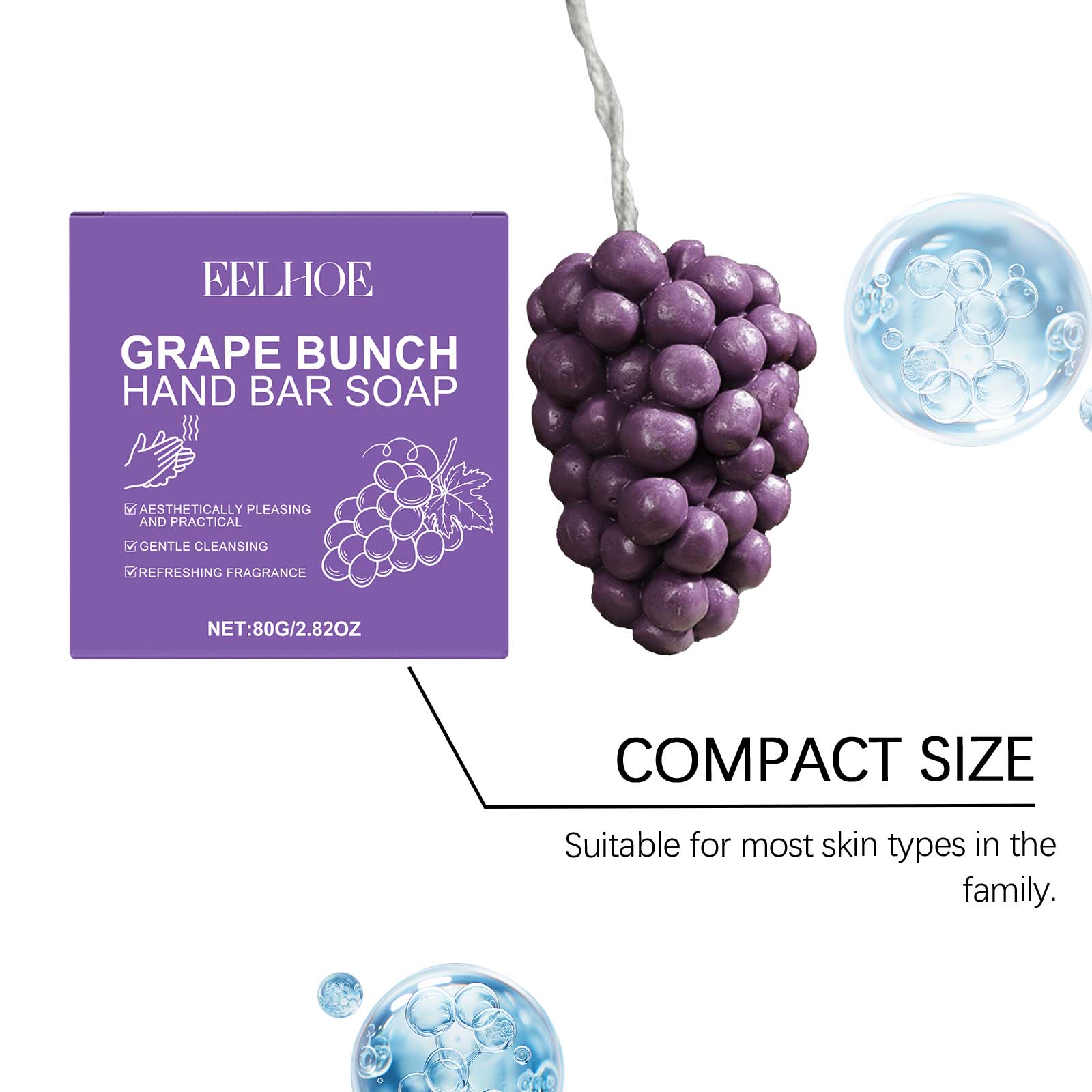 Eelhoe Grape Bunch Hand Bar So - огляд і ціна Skincare Gentle